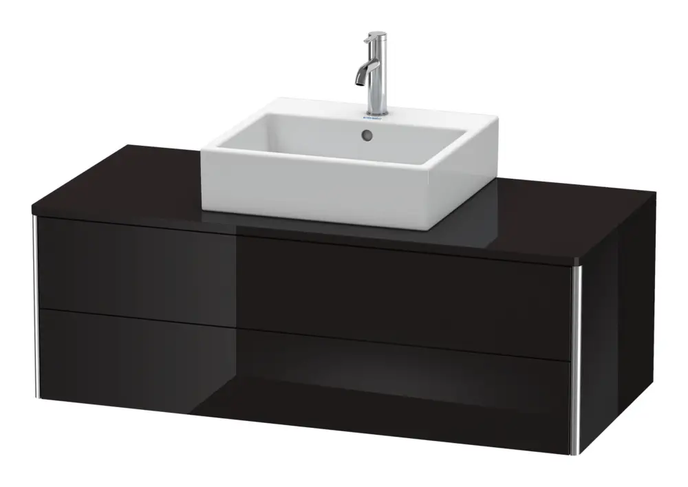 Duravit XSquare Konsolenwaschtischunterschrank mit 2 Auszügen 1200 x 400 x 548 mm - Schwarz Hochglanz Lack Online Kaufen