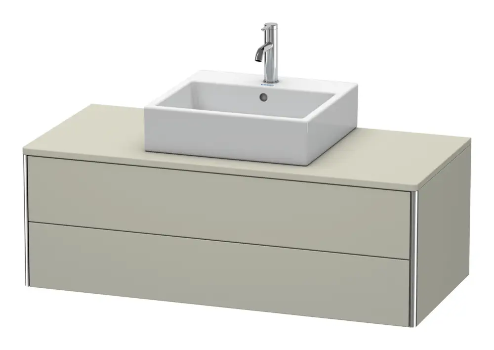 Direktkauf Duravit XSquare Konsolenwaschtischunterschrank mit 2 Auszügen 1200 x 400 x 548 mm - Taupe Seidenmatt Lack