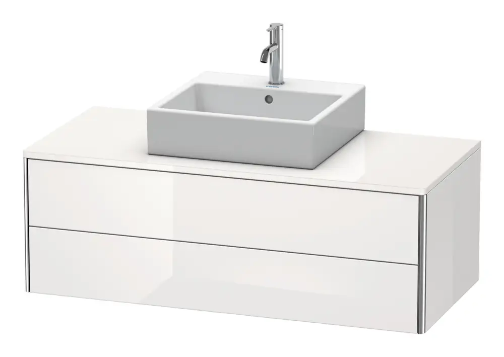 Duravit XSquare Konsolenwaschtischunterschrank mit 2 Auszügen 1200 x 400 x 548 mm - Flanellgrau Hochglanz Lack Schneller Versand
