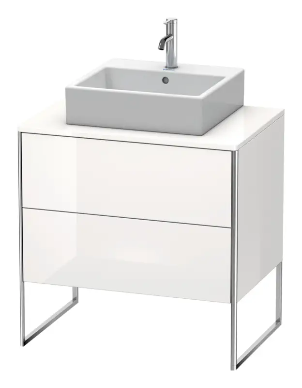 Duravit XSquare Konsolenwaschtischunterschrank bodenstehend mit 2 Auszügen 800 x 778 x 548 mm - Schwarz Hochglanz Lack Nur Für Kurze Zeit