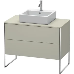 Ausverkauf Duravit XSquare Konsolenwaschtischunterschrank bodenstehend mit 2 Auszügen 1000 x 778 x 548 mm - Taupe Seidenmatt Lack