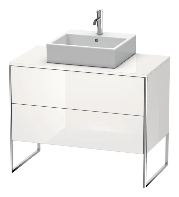 Duravit XSquare Konsolenwaschtischunterschrank bodenstehend mit 2 Auszügen 1000 x 778 x 548 mm - Weiß Hochglanz Lack Knallerangebot
