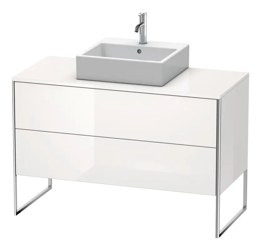 Heißes Angebot Duravit XSquare Konsolenwaschtischunterschrank bodenstehend mit 2 Auszügen 1200 x 778 x 548 mm - Weiß Hochglanz Dekor