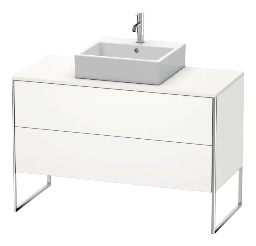 Duravit XSquare Konsolenwaschtischunterschrank bodenstehend mit 2 Auszügen 1200 x 778 x 548 mm - Weiß Seidenmatt Lack Super-Preis