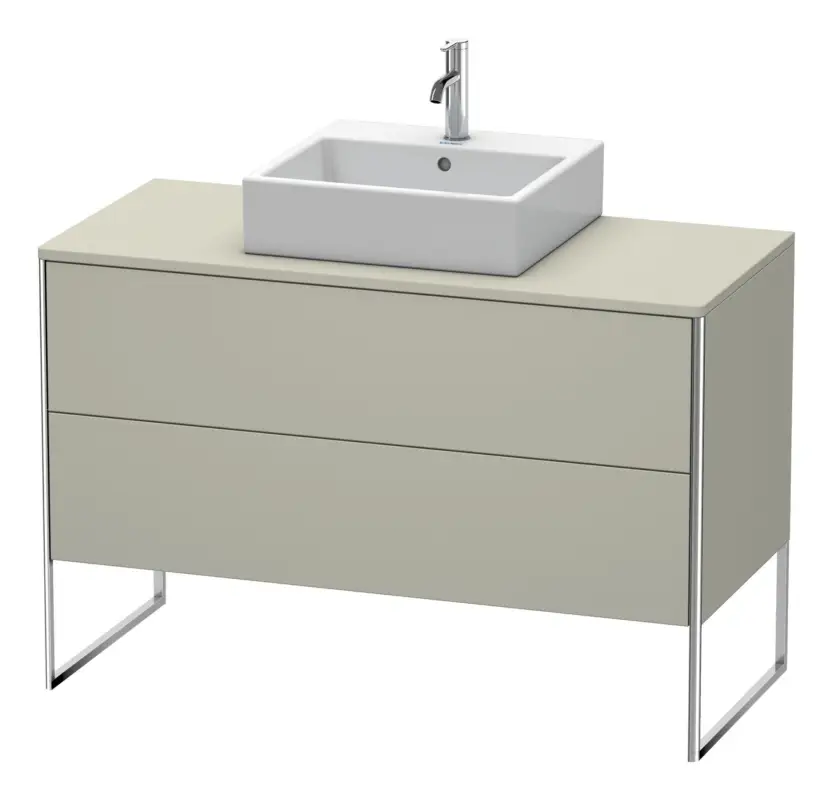 Duravit XSquare Konsolenwaschtischunterschrank bodenstehend mit 2 Auszügen 1200 x 778 x 548 mm - Taupe Seidenmatt Lack Sale
