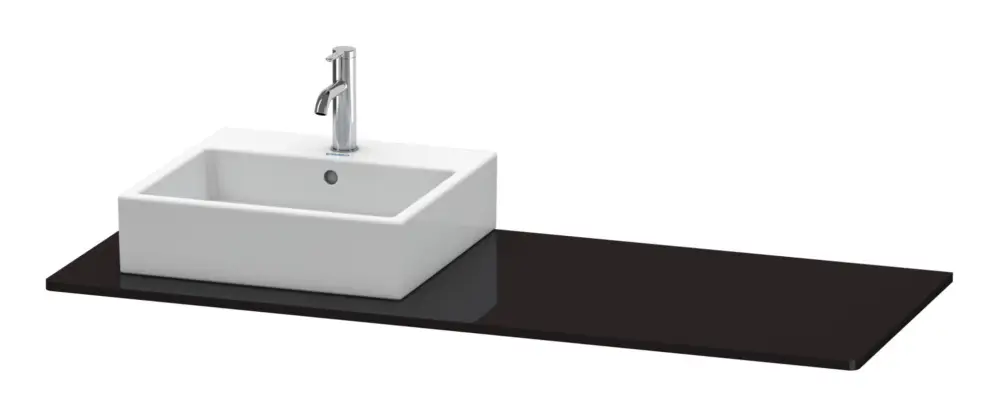 Jetzt Bestellen Duravit XSquare Konsole mit einem Ausschnitt links 1400 x 550 mm - Schwarz Hochglanz Lack