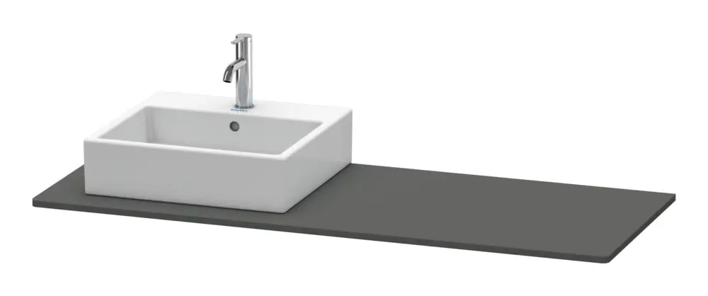 Duravit XSquare Konsole mit einem Ausschnitt links 1400 x 550 mm - Graphit Matt Aktuell