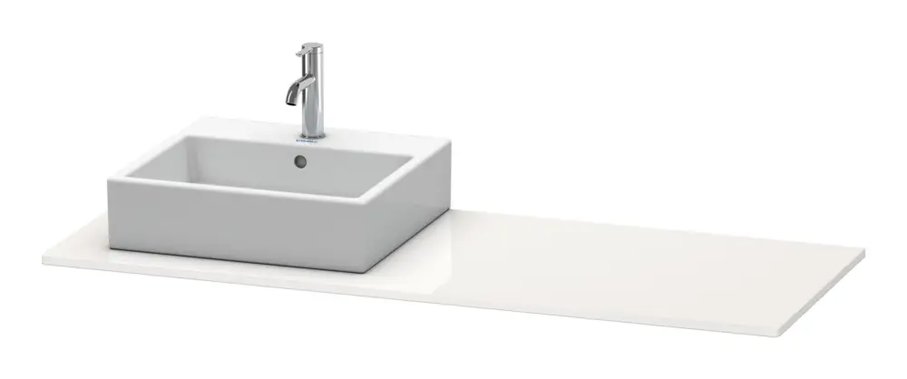 Duravit XSquare Konsole mit einem Ausschnitt links 1400 x 550 mm - Weiß Hochglanz Lack Wochenendangebot