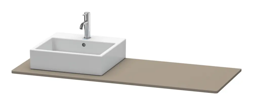 Schneller Versand Duravit XSquare Konsole mit einem Ausschnitt links 1400 x 550 mm - Flanellgrau Seidenmatt Lack