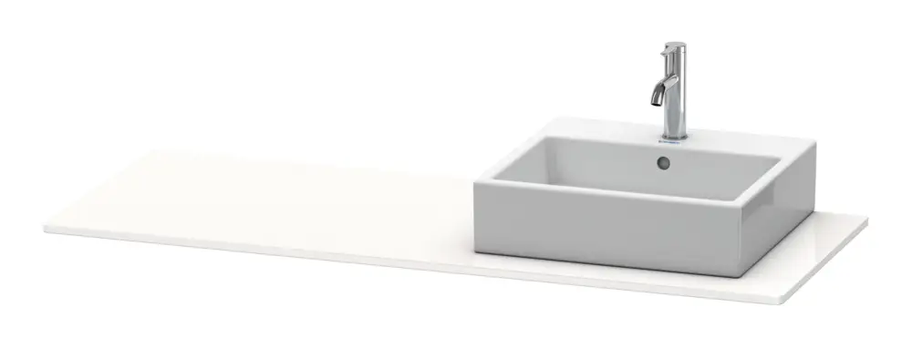 Geprüft Duravit XSquare Konsole mit einem Ausschnitt rechts 1400 x 550 mm - Weiß Hochglanz Dekor