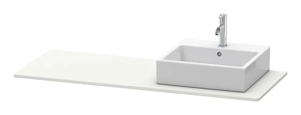 Direktkauf Duravit XSquare Konsole mit einem Ausschnitt rechts 1400 x 550 mm - Nordic Weiß Seidenmatt Lack