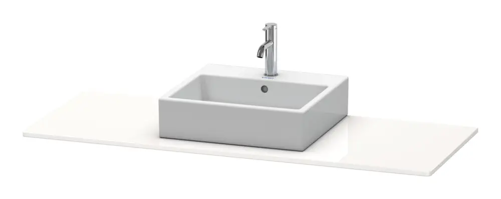 Abverkauf Duravit XSquare Konsole mit einem Ausschnitt mittig 1400 x 550 mm - Taupe Seidenmatt Lack