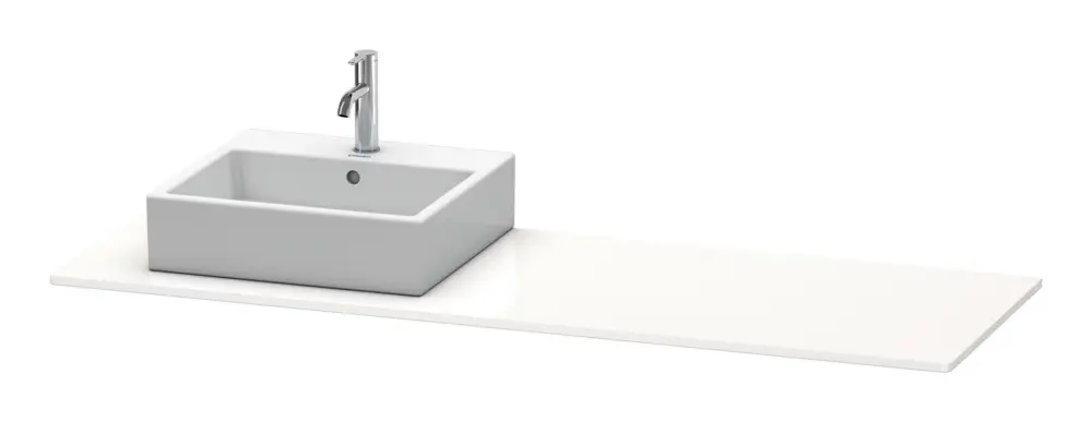 Sichere Zahlung Duravit XSquare Konsole mit einem Ausschnitt rechts 1600 x 550 mm - Schwarz Hochglanz Lack