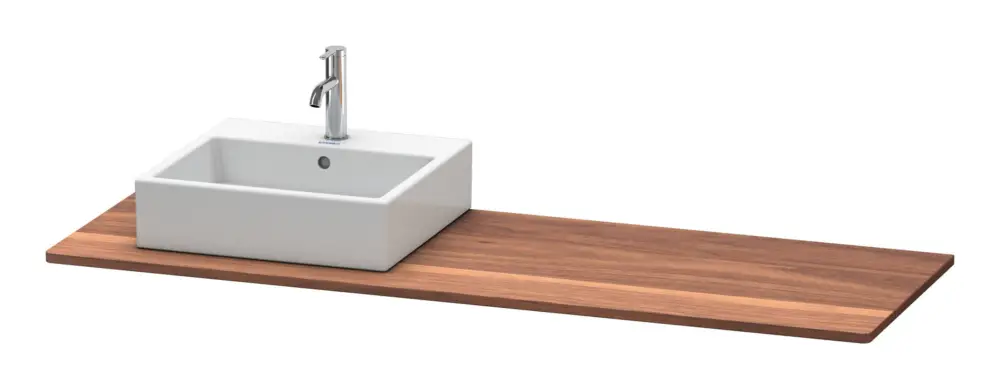 Duravit XSquare Massivholzkonsole mit einem Ausschnitt links 1600 x 550 mm - Amerik. Nussbaum Matt Jetzt Kaufen