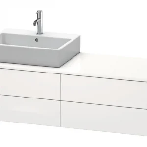Aktuell Duravit XSquare Konsolenwaschtischunterschrank für Becken links mit 4 Auszügen 1400 x 400 x 548 mm - Nachtblau Seidenmatt Lack