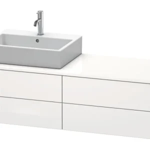 Angebot Duravit XSquare Konsolenwaschtischunterschrank für Becken rechts mit 4 Auszügen 1400 x 400 x 548 mm - Schwarz Hochglanz Lack