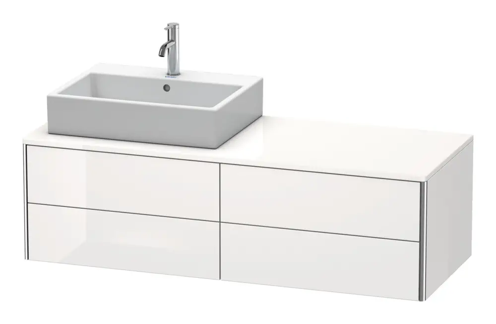 Preis Gesenkt Duravit XSquare Konsolenwaschtischunterschrank für Becken rechts mit 4 Auszügen 1400 x 400 x 548 mm - Flanellgrau Seidenmatt Lack