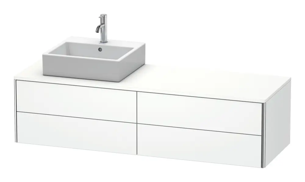 Duravit XSquare Konsolenwaschtischunterschrank für Becken links mit 4 Auszügen 1600 x 400 x 548 mm - Weiß Matt Top-Seller
