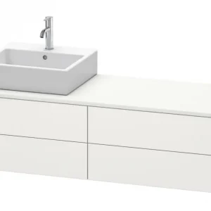 Aktuell Duravit XSquare Konsolenwaschtischunterschrank für Becken links mit 4 Auszügen 1600 x 400 x 548 mm - Nordic Weiß Seidenmatt Lack