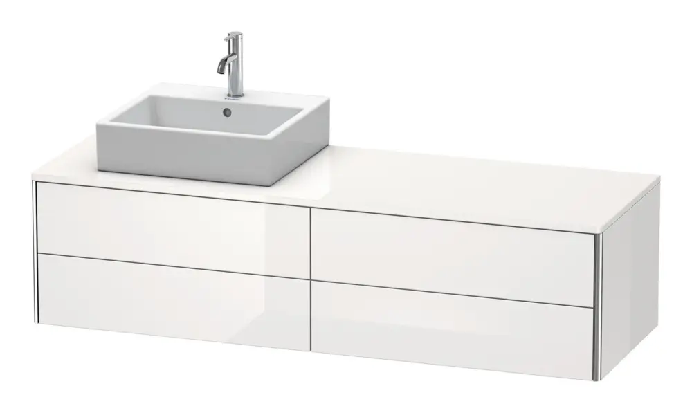 Duravit XSquare Konsolenwaschtischunterschrank für Becken links mit 4 Auszügen 1600 x 400 x 548 mm - Nachtblau Seidenmatt Lack Top-Seller
