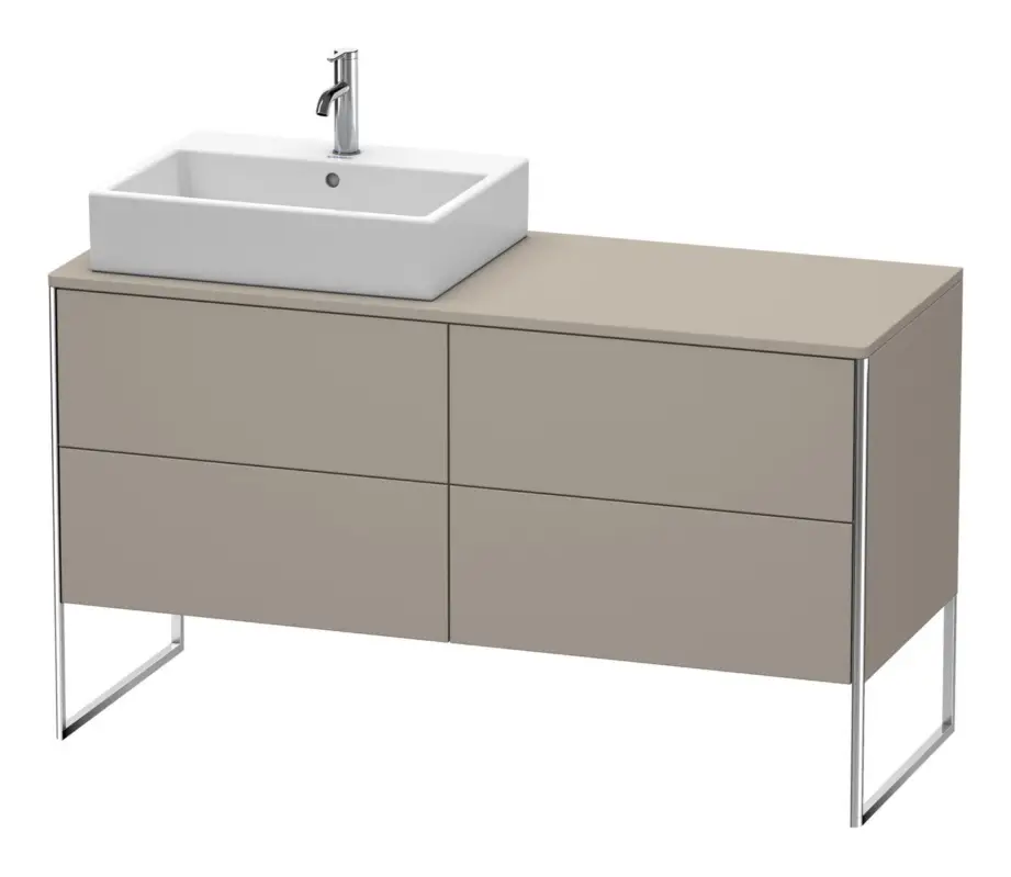 Billig Duravit XSquare Konsolenwaschtischunterschrank für Becken links bodenstehend mit 4 Auszügen 1400 x 778 x 548 mm - Basalt Matt