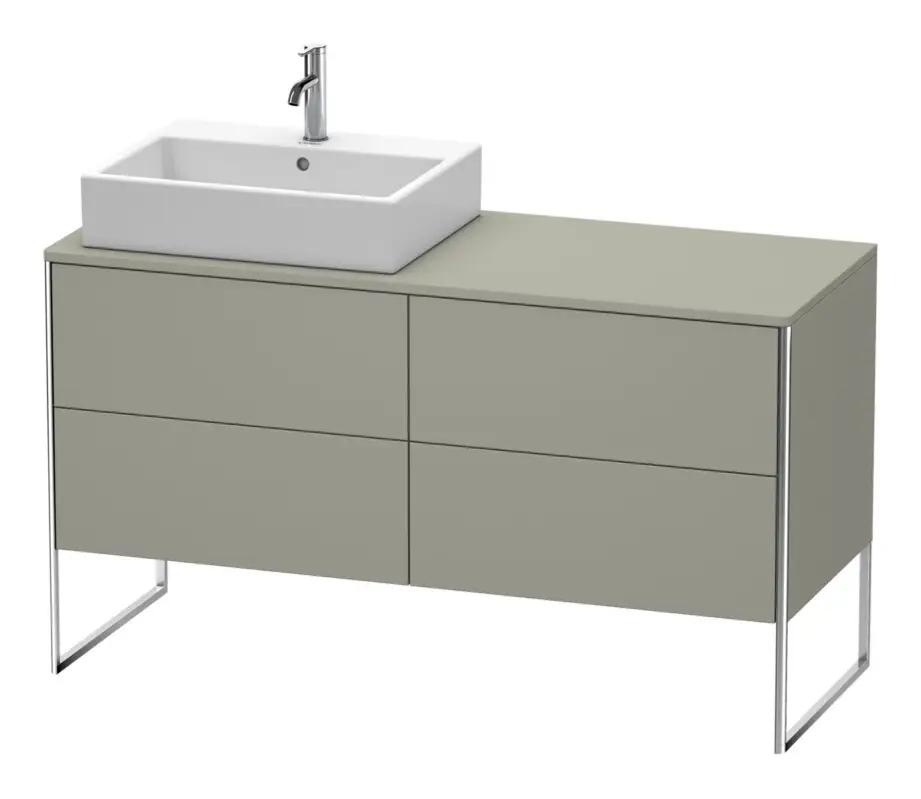 Duravit XSquare Konsolenwaschtischunterschrank für Becken links bodenstehend mit 4 Auszügen 1400 x 778 x 548 mm - Steingrau Seidenmatt Lack Heißes Angebot