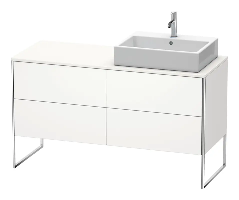 Duravit XSquare Konsolenwaschtischunterschrank für Becken rechts bodenstehend mit 4 Auszügen 1400 x 778 x 548 mm - Weiß Seidenmatt Lack Direkt Vom Hersteller