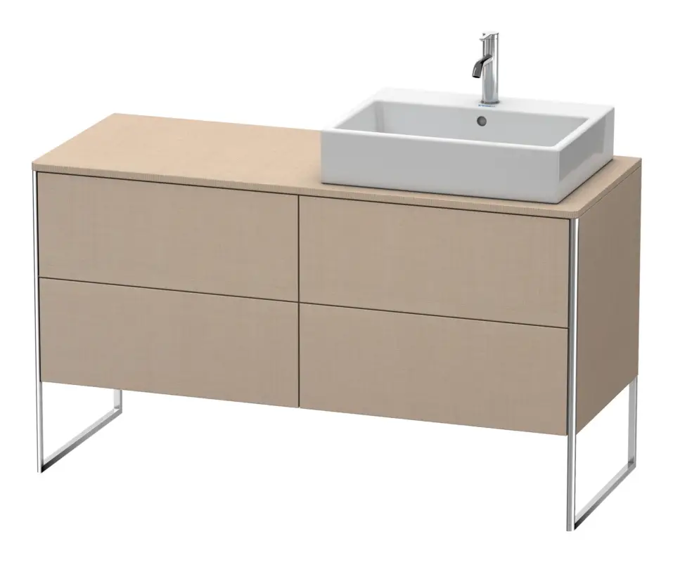 Nur Für Kurze Zeit Duravit XSquare Konsolenwaschtischunterschrank für Becken rechts bodenstehend mit 4 Auszügen 1400 x 778 x 548 mm - Leinen Matt
