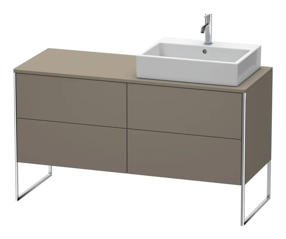 Online Kaufen Duravit XSquare Konsolenwaschtischunterschrank für Becken rechts bodenstehend mit 4 Auszügen 1400 x 778 x 548 mm - Flanellgrau Seidenmatt Lack