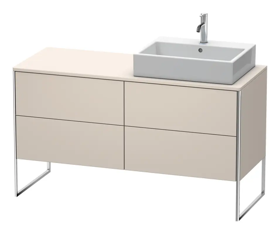Duravit XSquare Konsolenwaschtischunterschrank für Becken rechts bodenstehend mit 4 Auszügen 1400 x 778 x 548 mm - Taupe Matt Beliebt
