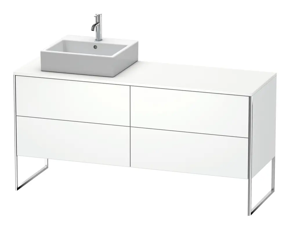 Meistverkauft Duravit XSquare Konsolenwaschtischunterschrank für Becken links bodenstehend mit 4 Auszügen 1600 x 778 x 548 mm - Weiß Matt