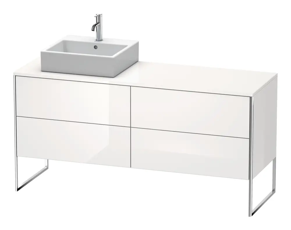 Duravit XSquare Konsolenwaschtischunterschrank für Becken links bodenstehend mit 4 Auszügen 1600 x 778 x 548 mm - Weiß Hochglanz Dekor Angebot