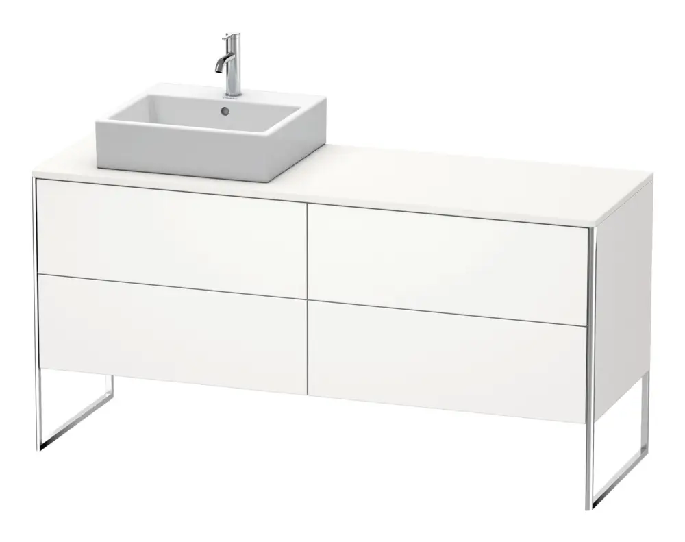Duravit XSquare Konsolenwaschtischunterschrank für Becken links bodenstehend mit 4 Auszügen 1600 x 778 x 548 mm - Weiß Seidenmatt Lack Heißes Angebot