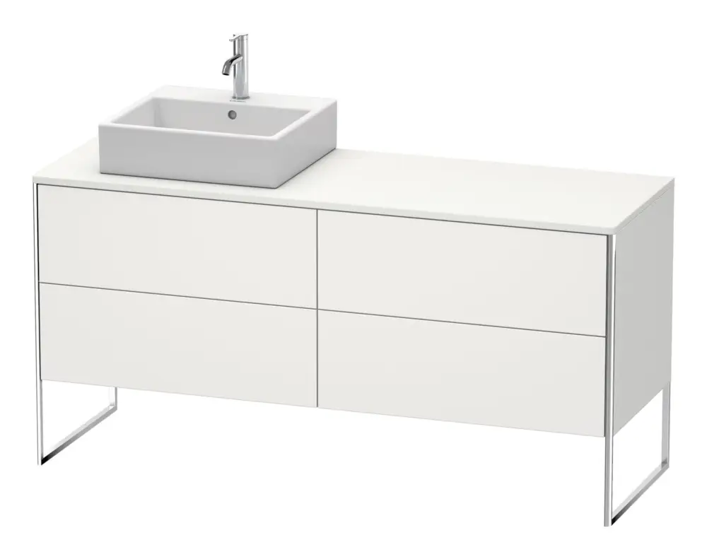Billig Duravit XSquare Konsolenwaschtischunterschrank für Becken links bodenstehend mit 4 Auszügen 1600 x 778 x 548 mm - Nordic Weiß Seidenmatt Lack