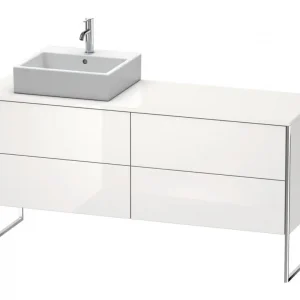 Abverkauf Duravit XSquare Konsolenwaschtischunterschrank für Becken links bodenstehend mit 4 Auszügen 1600 x 778 x 548 mm - Taupe Matt