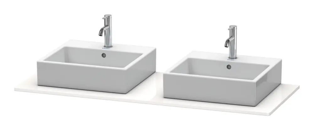 Duravit XSquare Konsole mit zwei Ausschnitten 1400 x 550 mm - Flanellgrau Seidenmatt Lack Sichere Zahlung