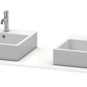 Abverkauf Duravit XSquare Konsole mit zwei Ausschnitten 1600 x 550 mm - Schwarz Hochglanz Lack
