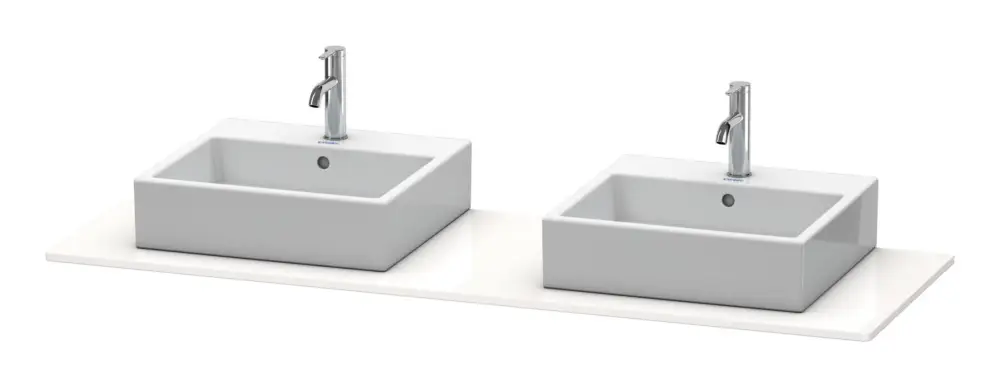 Bestpreis Duravit XSquare Konsole mit zwei Ausschnitten 1600 x 550 mm - Weiß Hochglanz Lack