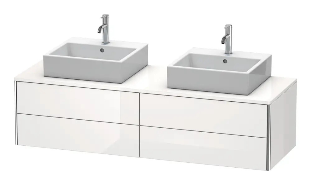 Duravit XSquare Konsolenwaschtischunterschrank für 2 Becken mit 4 Auszügen 1600 x 400 x 548 mm - Weiß Hochglanz Dekor Günstig