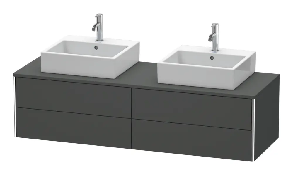 Duravit XSquare Konsolenwaschtischunterschrank für 2 Becken mit 4 Auszügen 1600 x 400 x 548 mm - Graphit Matt Billig