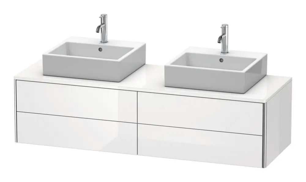 Mega-Angebot Duravit XSquare Konsolenwaschtischunterschrank für 2 Becken mit 4 Auszügen 1600 x 400 x 548 mm - Nachtblau Seidenmatt Lack