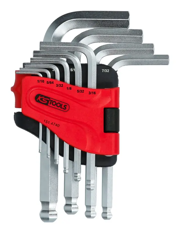Aktuell KS Tools Kugelkopf-Innensechskant-Winkelstiftschlüssel-Satz, 10-teilig, kurz, 1/16" -3/8"