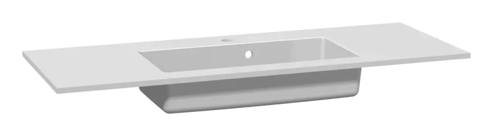 Preisreduziert Dansani Zaro/DSC/Luna Einzelwaschtisch Minore mit Hahnloch 120,2 x 45,5 cm - Weiß matt