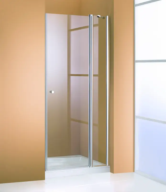 Highlight Hüppe 501 Design pure Schwingtür mit festen Segmenten Silber matt Sand-Plus mit Anti-Plaque - 1000mm / 1900mm