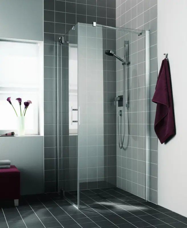 Kermi Filia XP Seitenwand Milchglas SR Opaco Silber Hochglanz 78 cm x 200 cm Montage bodengleich Direktkauf