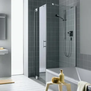 Angebot Kermi Filia XP Seitenwand verkürzt neben Badewanne Klarglas hell KermiClean Silber Hochglanz 90 cm x 175 cm Montage neben Badewanne