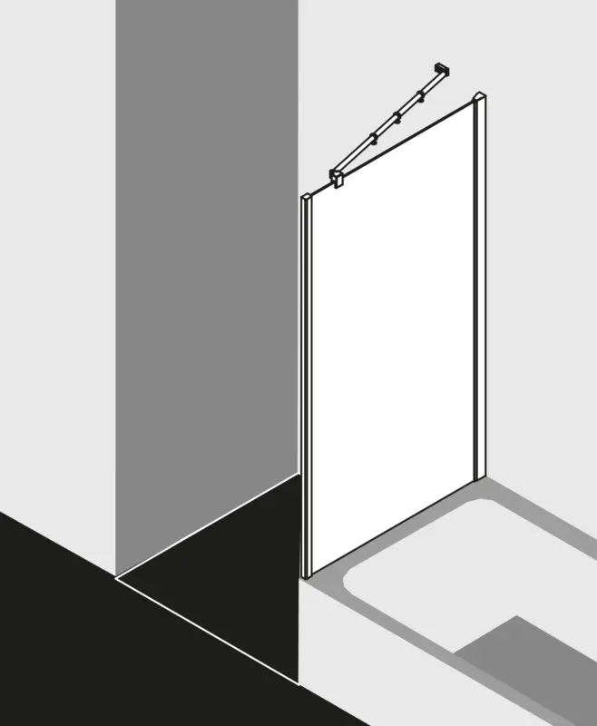 Meistverkauft Kermi Filia XP Seitenwand verkürzt auf Badewanne Klarglas hell Silber Hochglanz 80 cm x 160 cm Montage auf Badewanne
