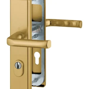 Kracherpreis Hoppe London Aluminium-Schutz-Langschild-Türgriff-Garnitur 113/2222ZA/2210, Profilzylinder, mit Zylinder-Abdeckung für Außen-/Wohnungsabschluss-Türen (42-47 mm) - bronzefarben