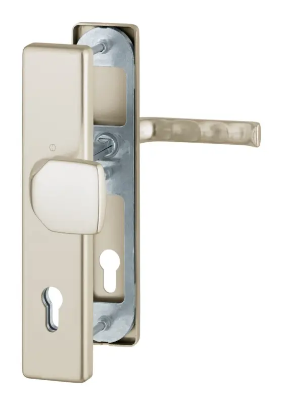 Mega-Angebot Hoppe London Aluminium-Schutz-Langschild-Wechsel-Garnitur 61G/2221/2210/113, Profilzylinder, für Außen-/Wohnungsabschluss-Türen (67-72 mm) - neusilberfarben