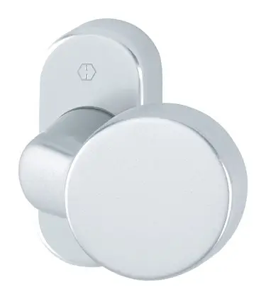 Mega-Angebot Hoppe Aluminium-Knopfrosette 58G/55, fest/drehbar, für Profiltüren - silberfarben